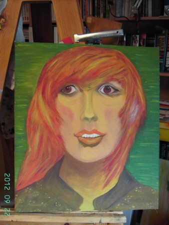 Meisje met rode haren 60x 80 cm olieverf op doek